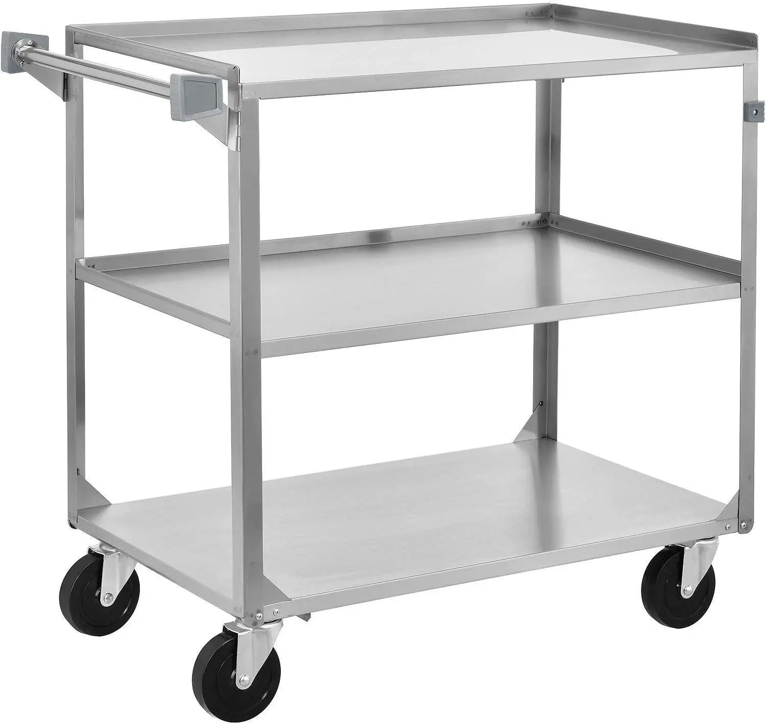 3 Shelf Stainless Steel Utility Cart, 30-3/4 X 18-3/8 X 33, 300 Lb Cap