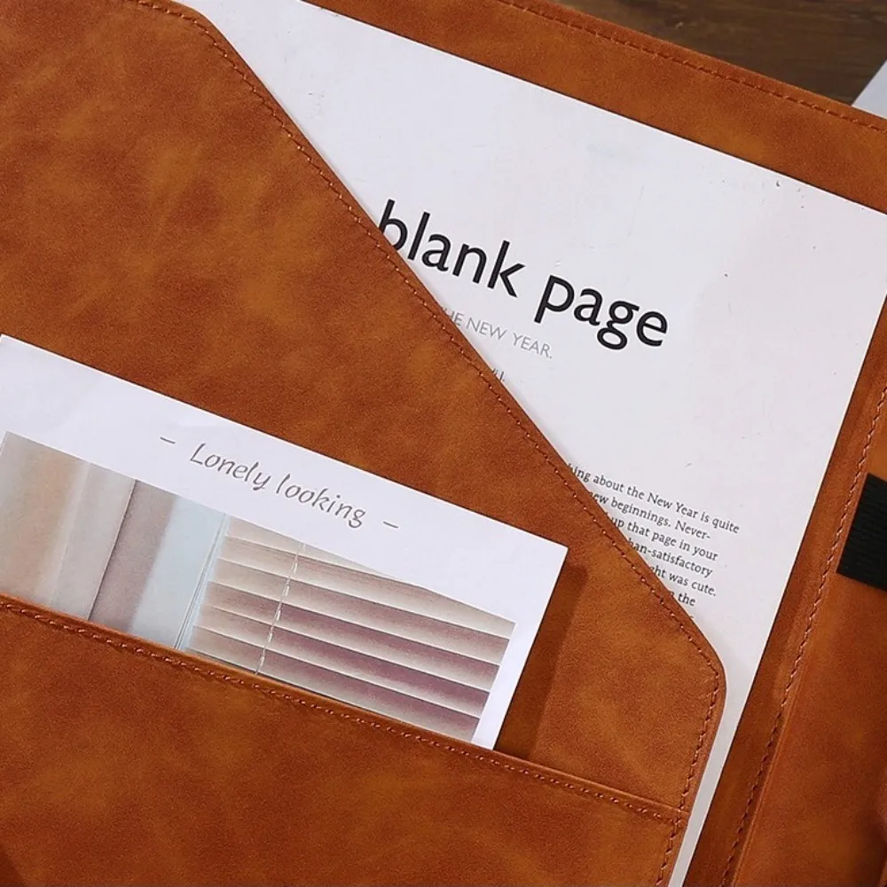 

A4 Leather Clip Board Conference Folder Multifunctional Vintage Business Stationery Folder Data Book File Storage