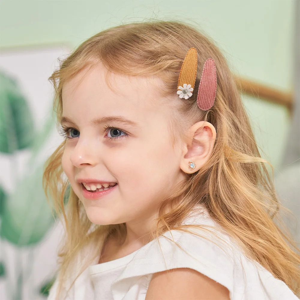 20Pcs random color hair bb water drops hair clips simple fresh daisy hair bangs hairgripes kids classical head clip