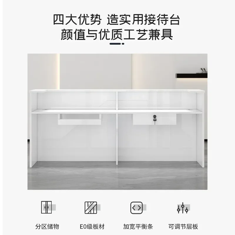 Company front desk reception desk simple modern service desk paint beauty salon checkout page kindergarten bar