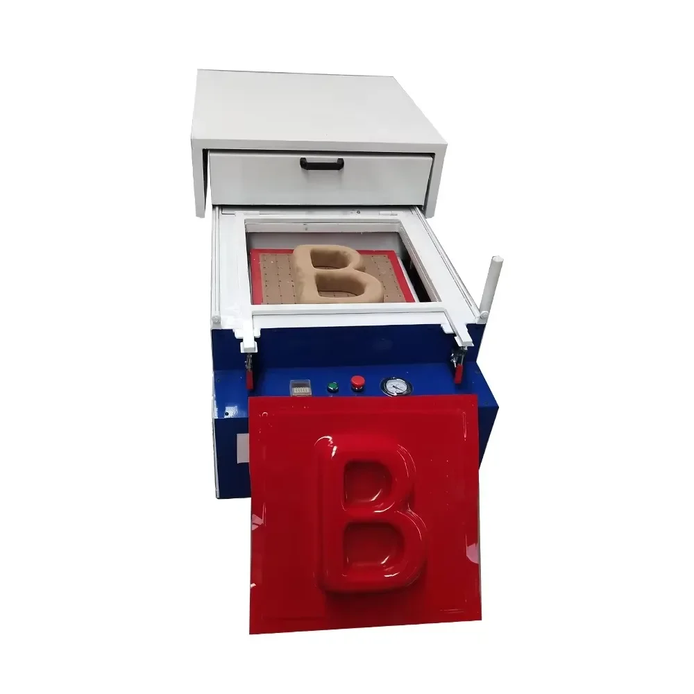 Máquina de termoformado al vacío de plástico, máquina formadora de moldes con logotipo, máquina formadora al vacío de 12kw, cloruro de polipropileno