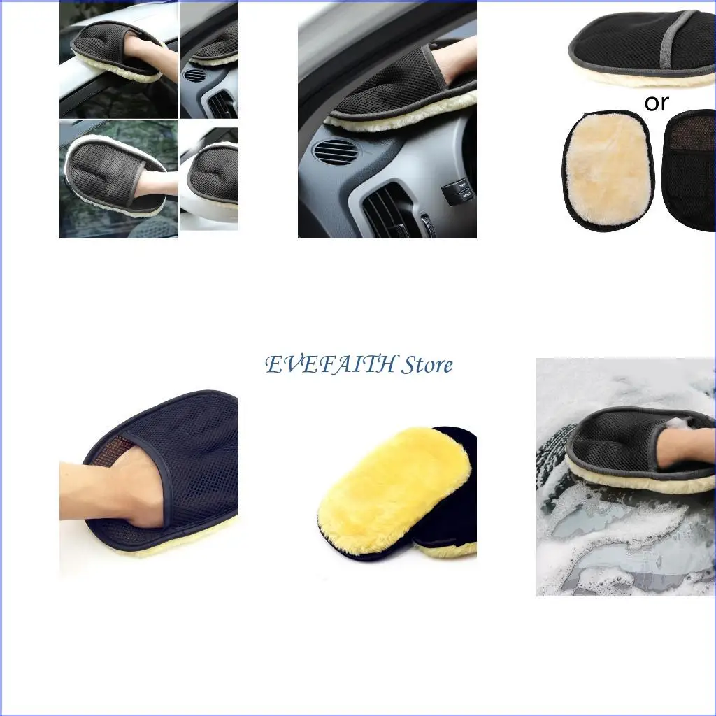 

124B Автомобильная мытья рукавица микрофибры шерстяная мытья рукавица 24x16 см. Мягкая автомобильная чистящая перчатка Ультра