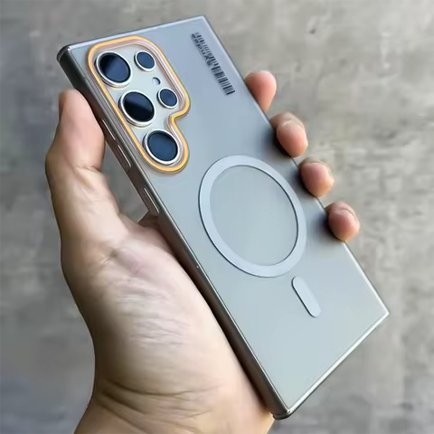 Ultra-thin Translucency Matte Phone Case For Samsung S25 Ultra S24 Plus S23 S22 S21 S20 FE For Magsafe Magnetic Protection Cover