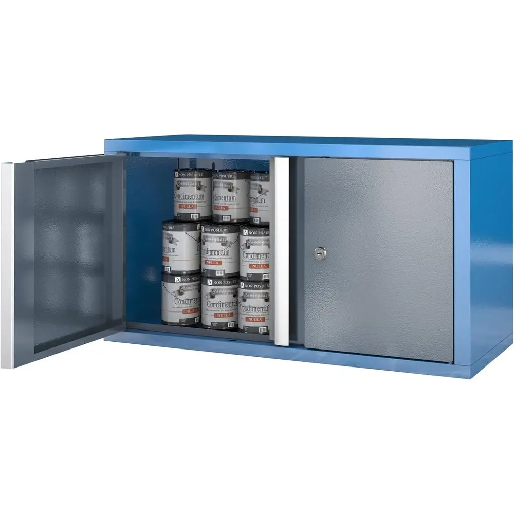 

Secure Double-Door Metal Wall Cabinet for Storage in Garages, Basements, and Warehouses with Adjustable Shelves, Assembly Requir
