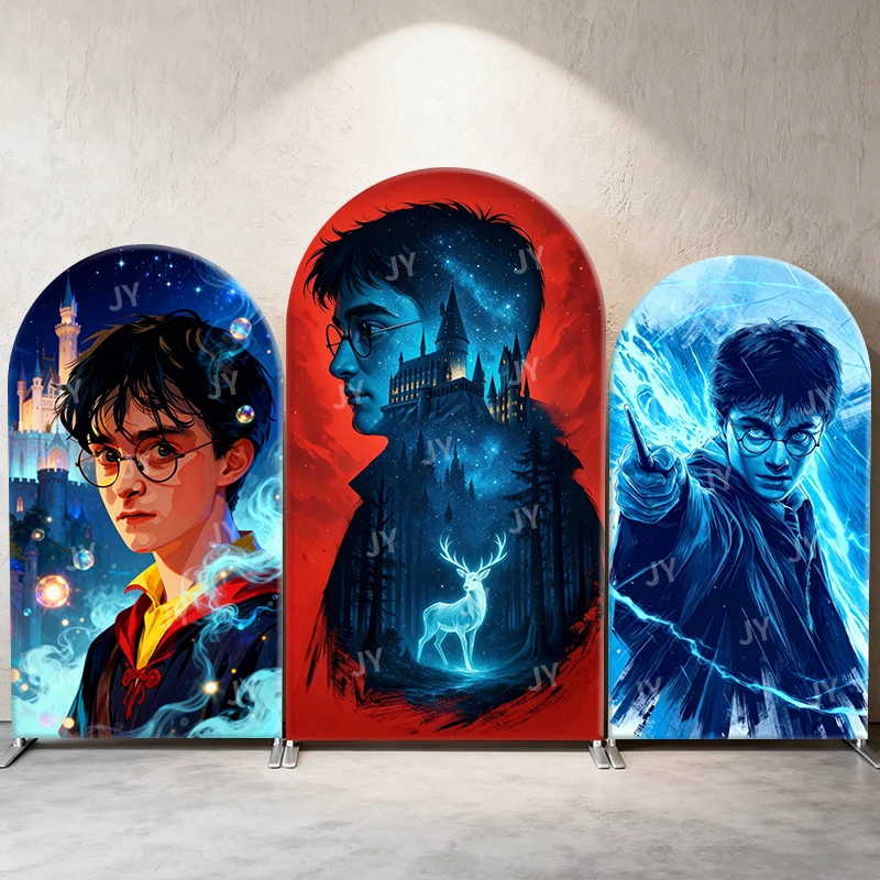 

Harry Potter Hogwarts Castle Stag Patronus Magic Arch Backdrop Cover Artistic Scene For Kids Birthday Party Wizard Photo Booth