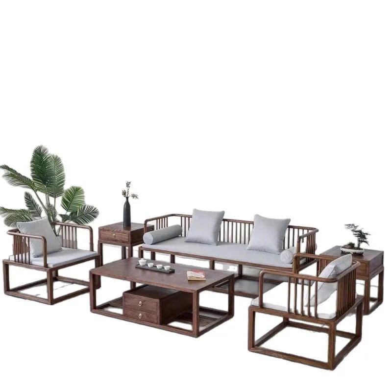 

Новый китайский стиль, северный, из массива дерева, диван, комбинация, гостиная, простая, ткань, современный