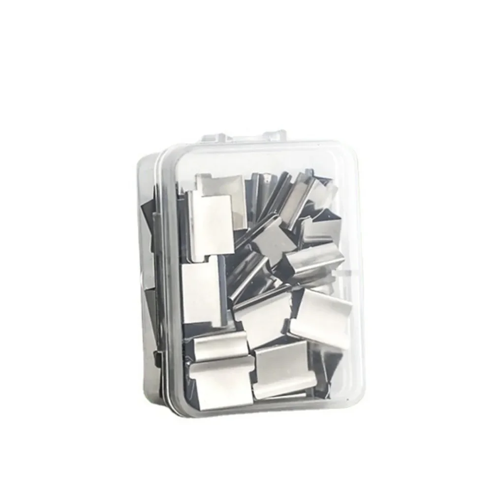 Staple Metal Clip Push Hand Paper Clipper with Refill Fixing Organizing Stapler Reusable Push Clamp for Document File Stationary