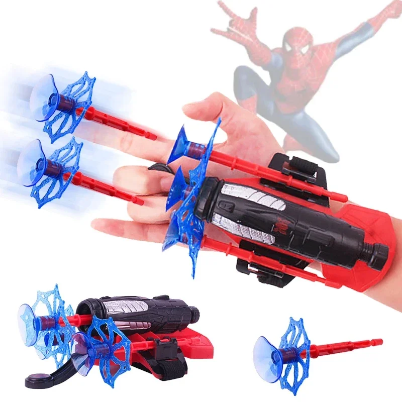 Marvel Spider Man Figure Toys Kids Plastic Cosplay Glove Launcher Set Launcher Wrist Toy Set Funny Boy Children Birthday Gifts