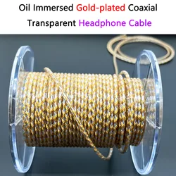 Oil immersed high-purity copper gold-plated+pure silver mixed coaxial LIZI structure transparent headphone cable