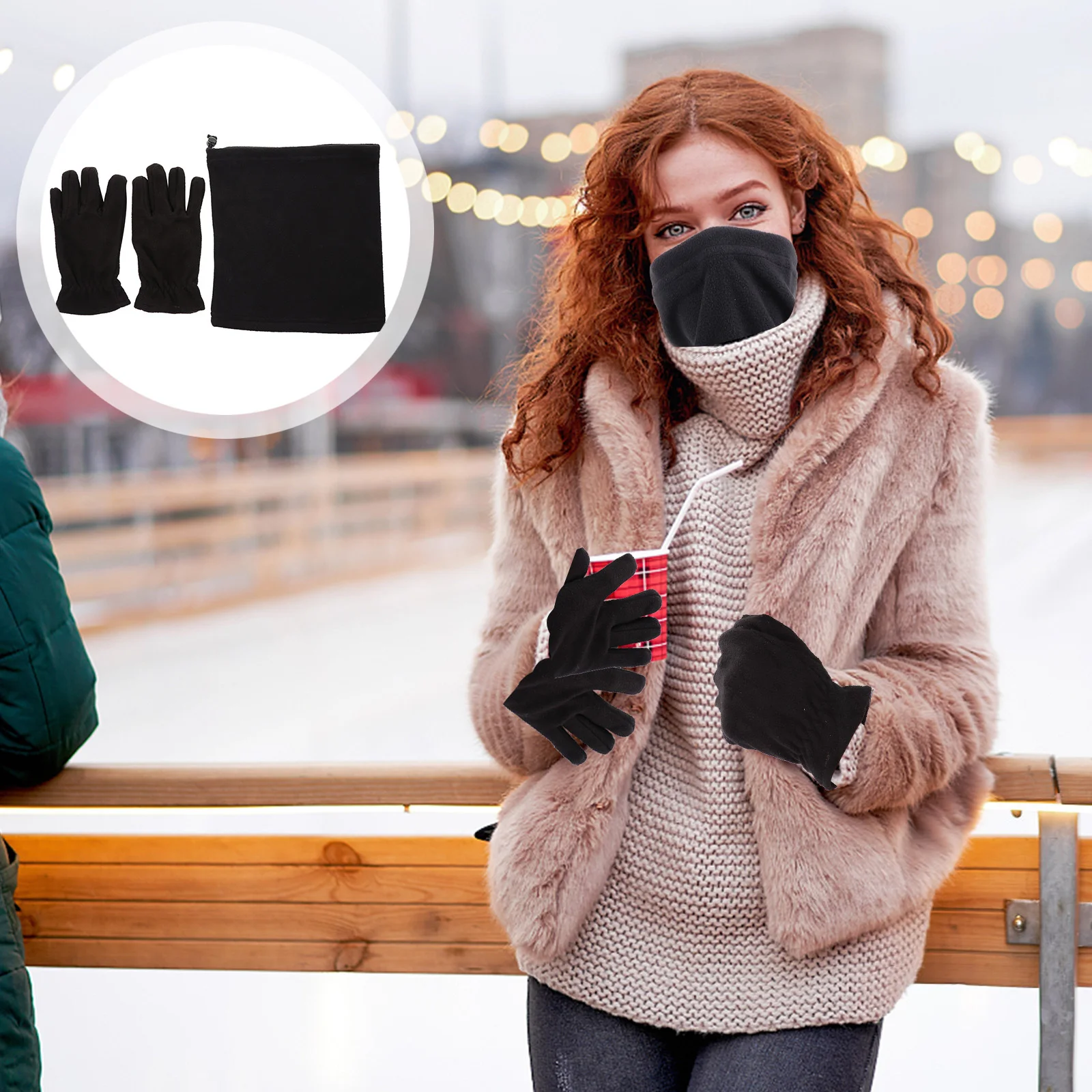 1 مجموعة الشتاء الدافئة الباردة حماية دعوى الصوف طوق قفازات وشاح سميكة يندبروف قبعة الباردة برهان كيت للشتاء في الهواء الطلق