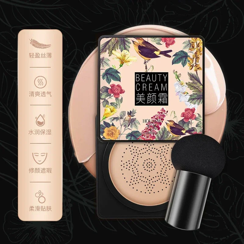 Concealer Air Cushion Mushroom Head CC Cream Waterproof Brighten Liquid Foundation Makeup Breathable Face Base Korean Cosmetics