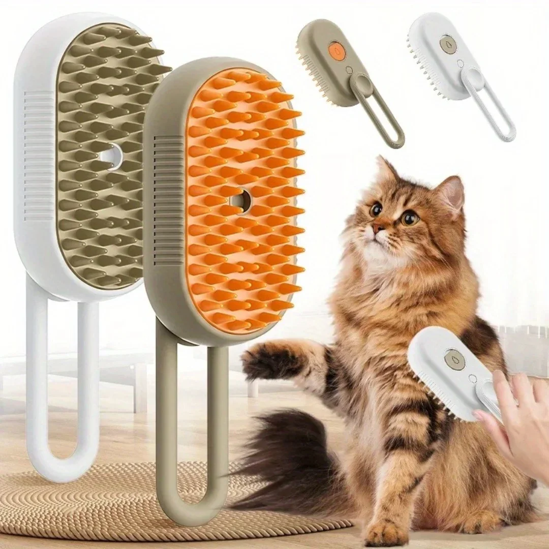 3 in 1 Pet Dog Cat Brush Cat Steam Brush Comb Dog Brush Electric Spray Cat Hair Brushes Massage Pet Grooming Hair Removal Combs