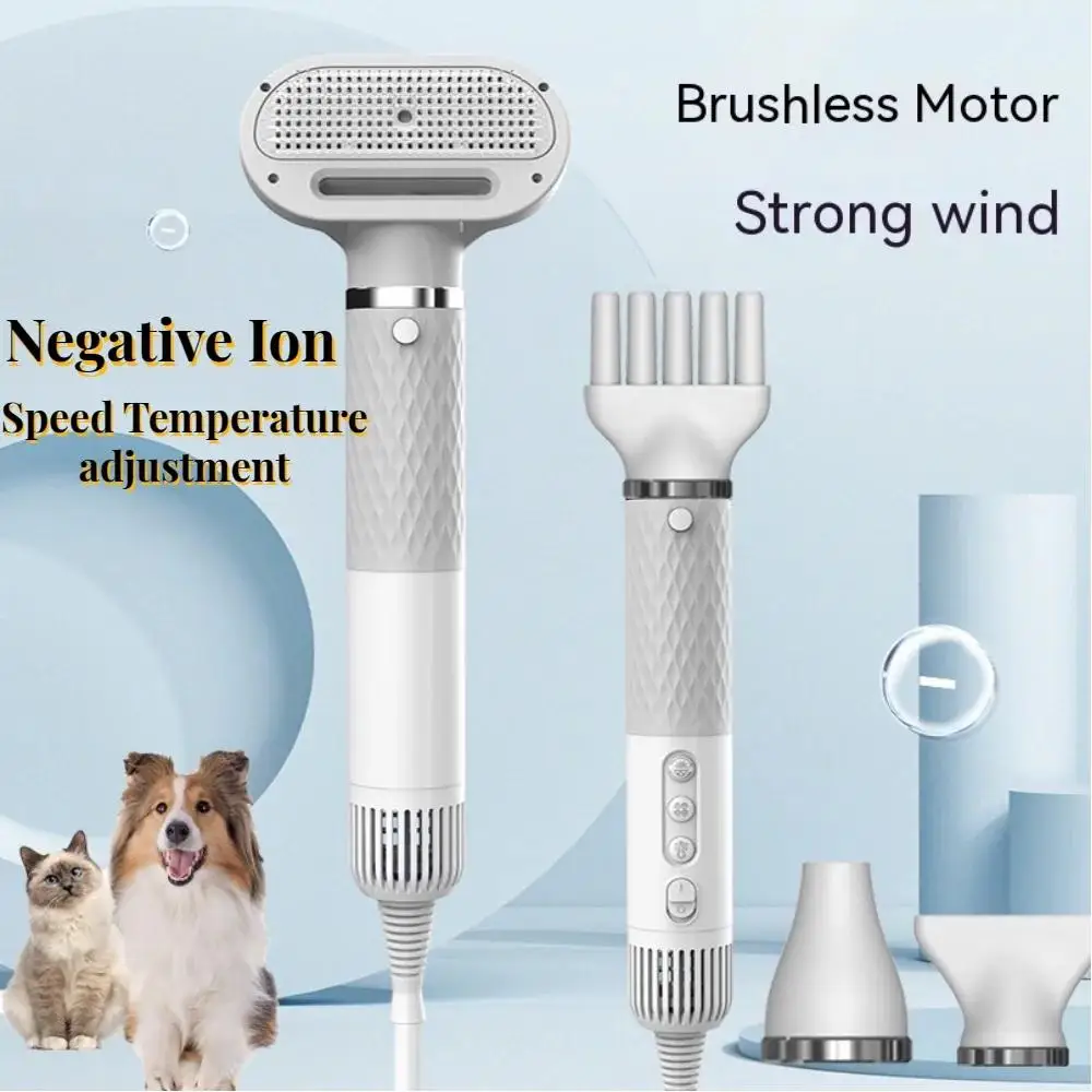 Dog Hair Dryer Pet Hair Dryer Portable And Powerful 4 Nozzles Cats Dogs Grooming Adjustable Temperature And Speed Drying Machine