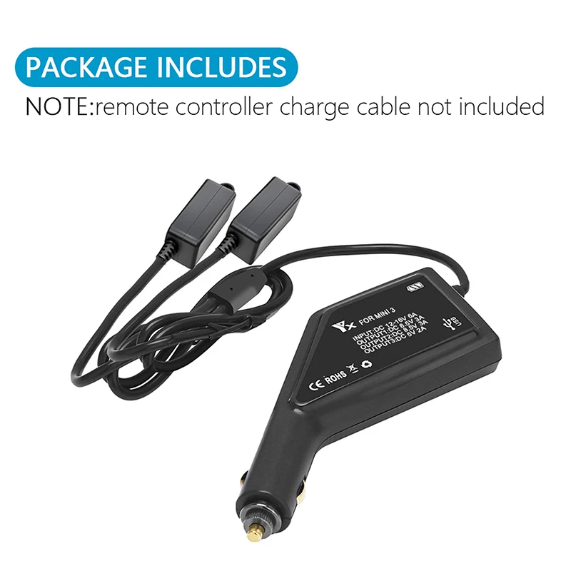 Para dji mini 3 pro carregador de carro 2 baterias hub carregamento rápido adaptador conector carro carga rápida simultaneamente acessórios drone