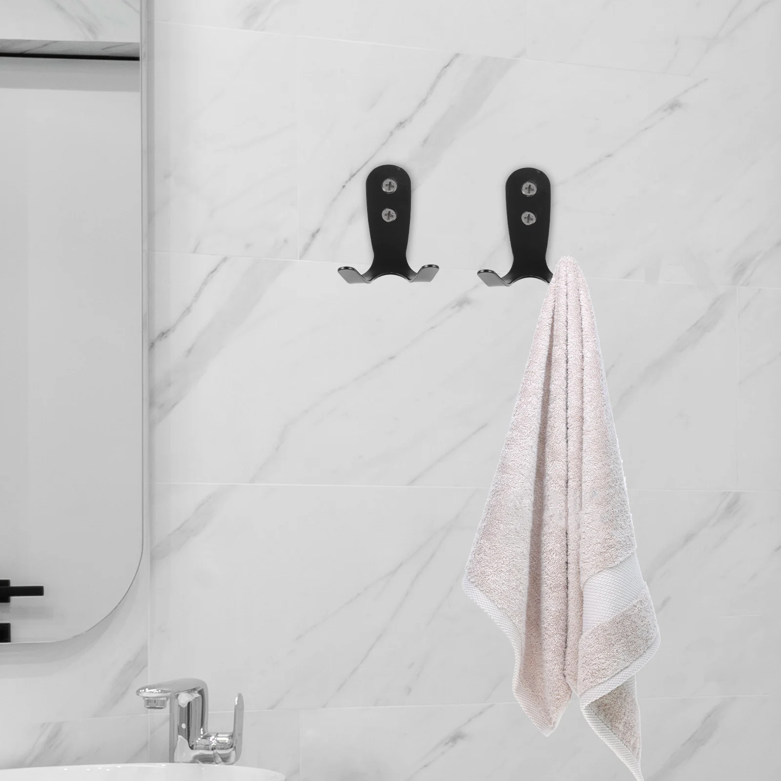 

4pcs Stainless Steel Pool Clothing Hooks Bag Hanger Double Hooks 2mm Heavy Duty Storage Spa Bathrooms