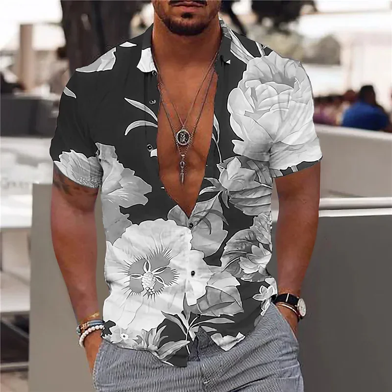 2022 Cotton Coconut Tree Beach Vacation Party Men's Shirt Summer Shirts Men's Hawaiian Shirt Casual Fashion Street Short Sleeves