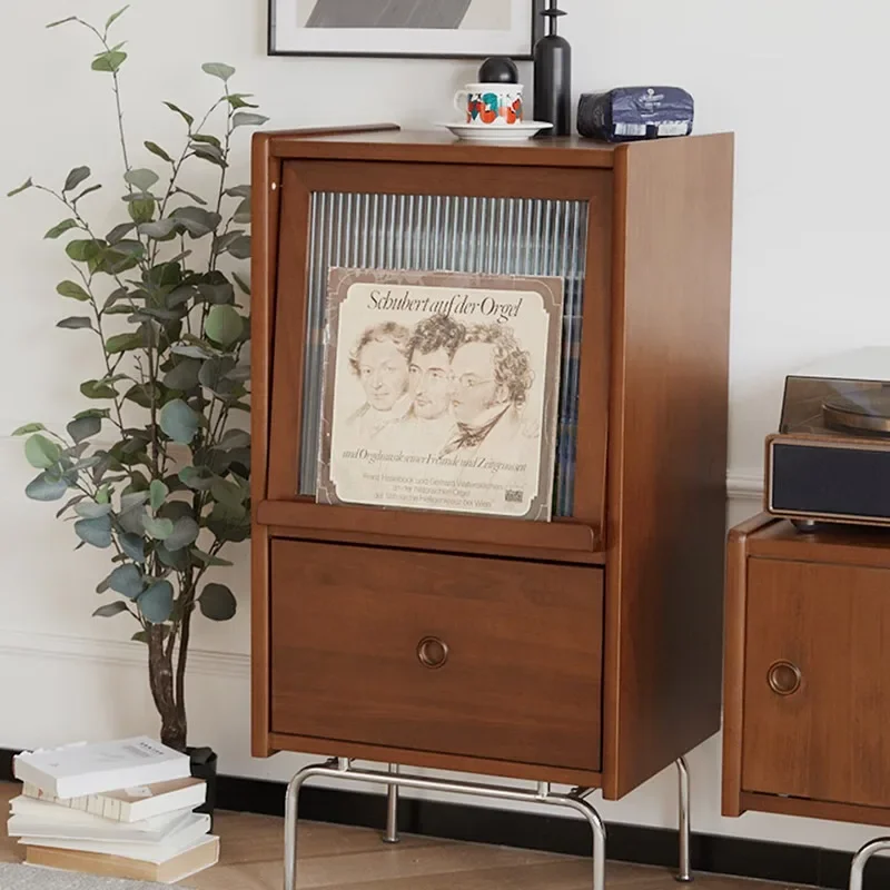 Solid wood small side cabinet, Nordic TV cabinet side cabinet Japanese vertical cabinet