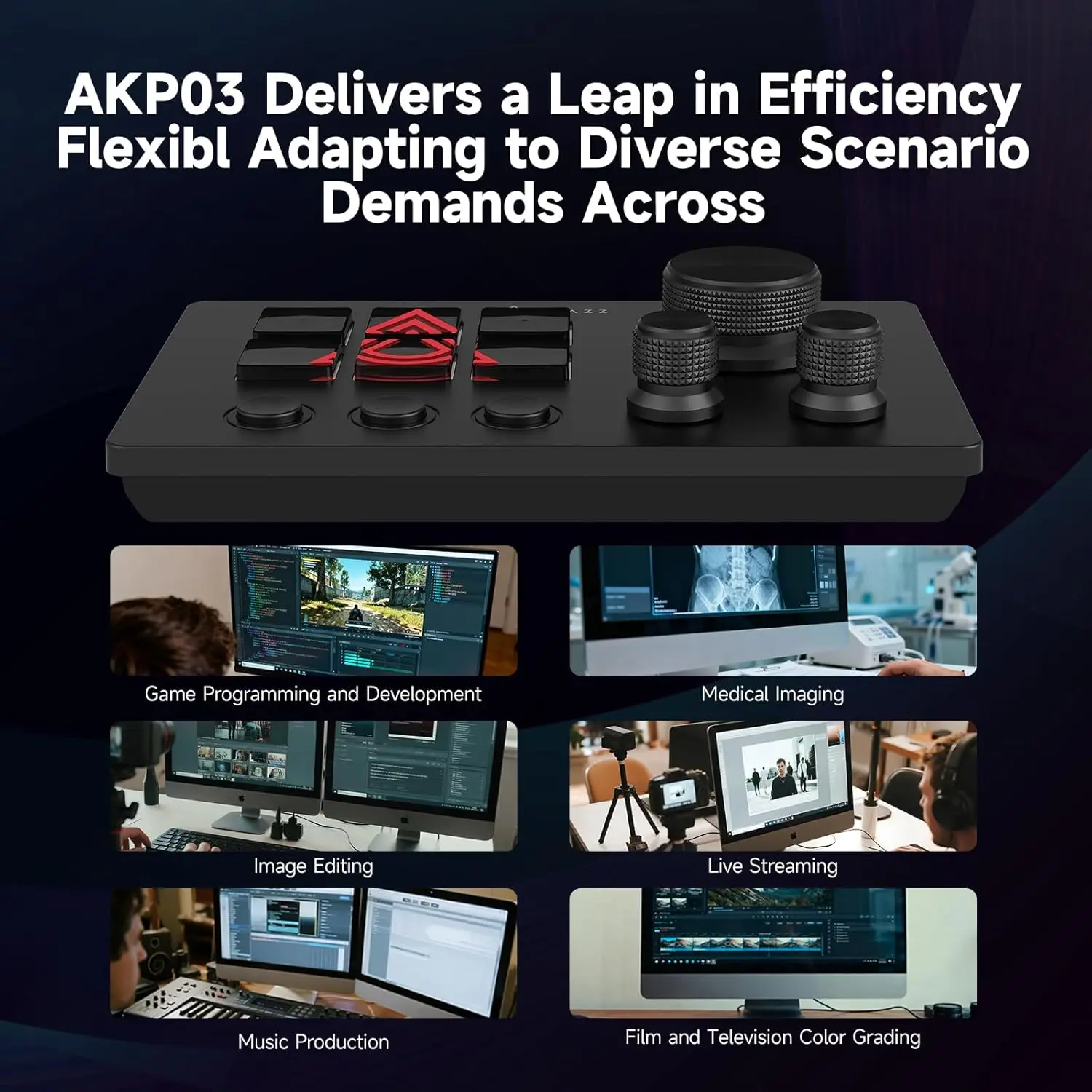 

Многофункциональный консольный контроллер AJAZZ AKP03 для настольных ПК с программируемыми горячими клавишами для стриминга/микширования звука/игр