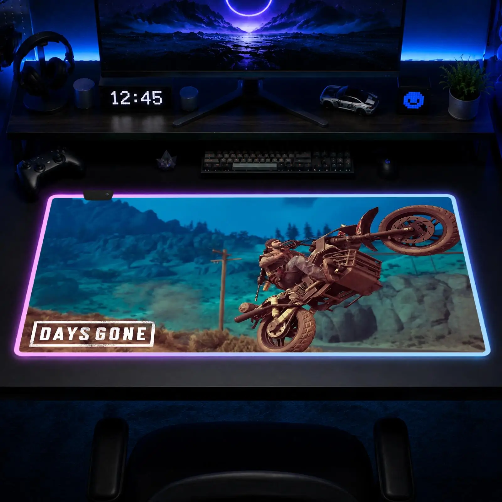 

Days Gone Mouse Pad Gaming Anime Mouse Pad XXL RGB Desk Mats LED Table Pads Backlit Rubber Desktop
