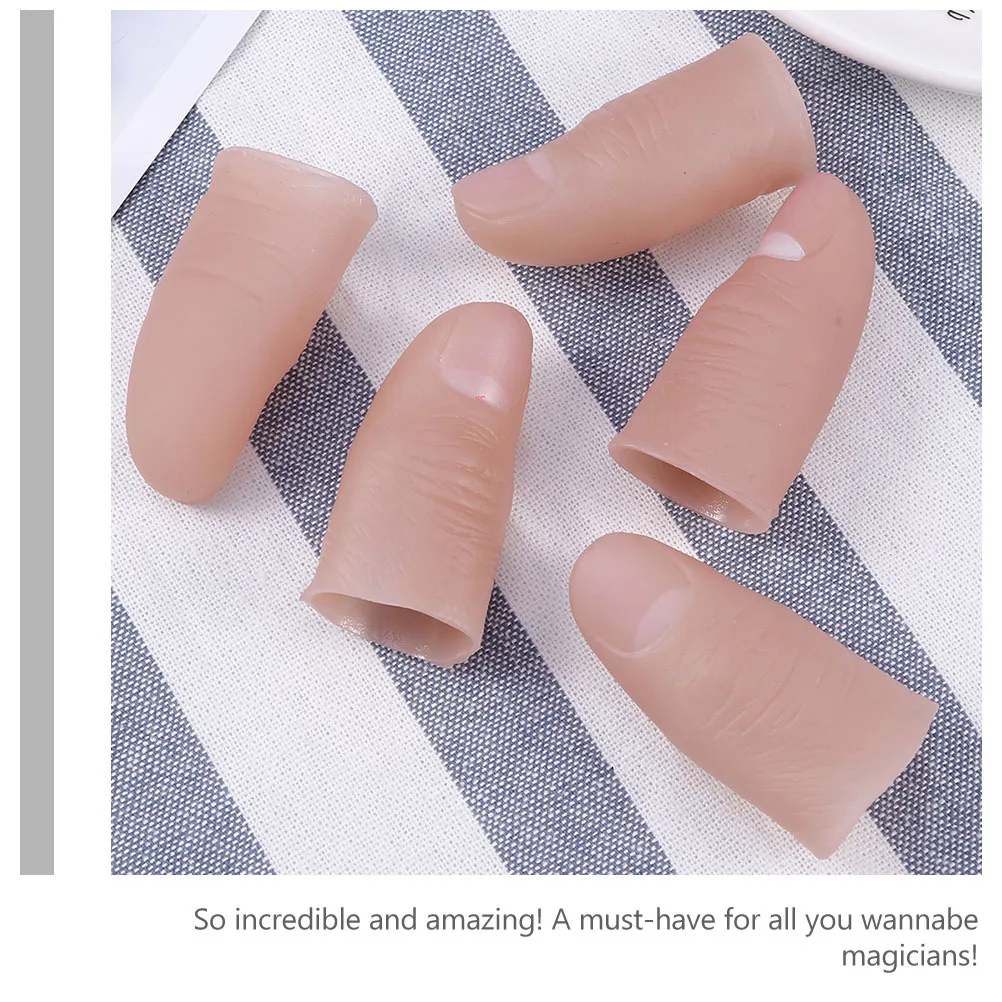 

20Pcs Fake Finger Covers Realistic Fingernails Thumb Tips Stage Show Prop Prank Performance Trick Fingers Fake Fingers with Nail
