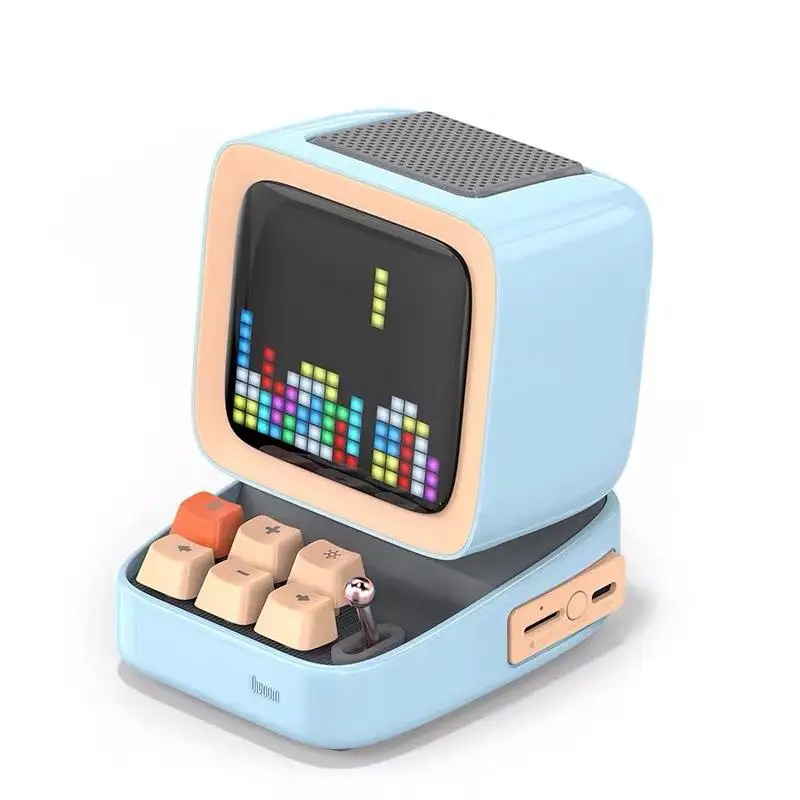 New Divoom Ditoo-Plus Retro Pixel Art Bluetooth Portable Speaker Alarm Clock DIY LED Display Board, Cute Gift Home Light