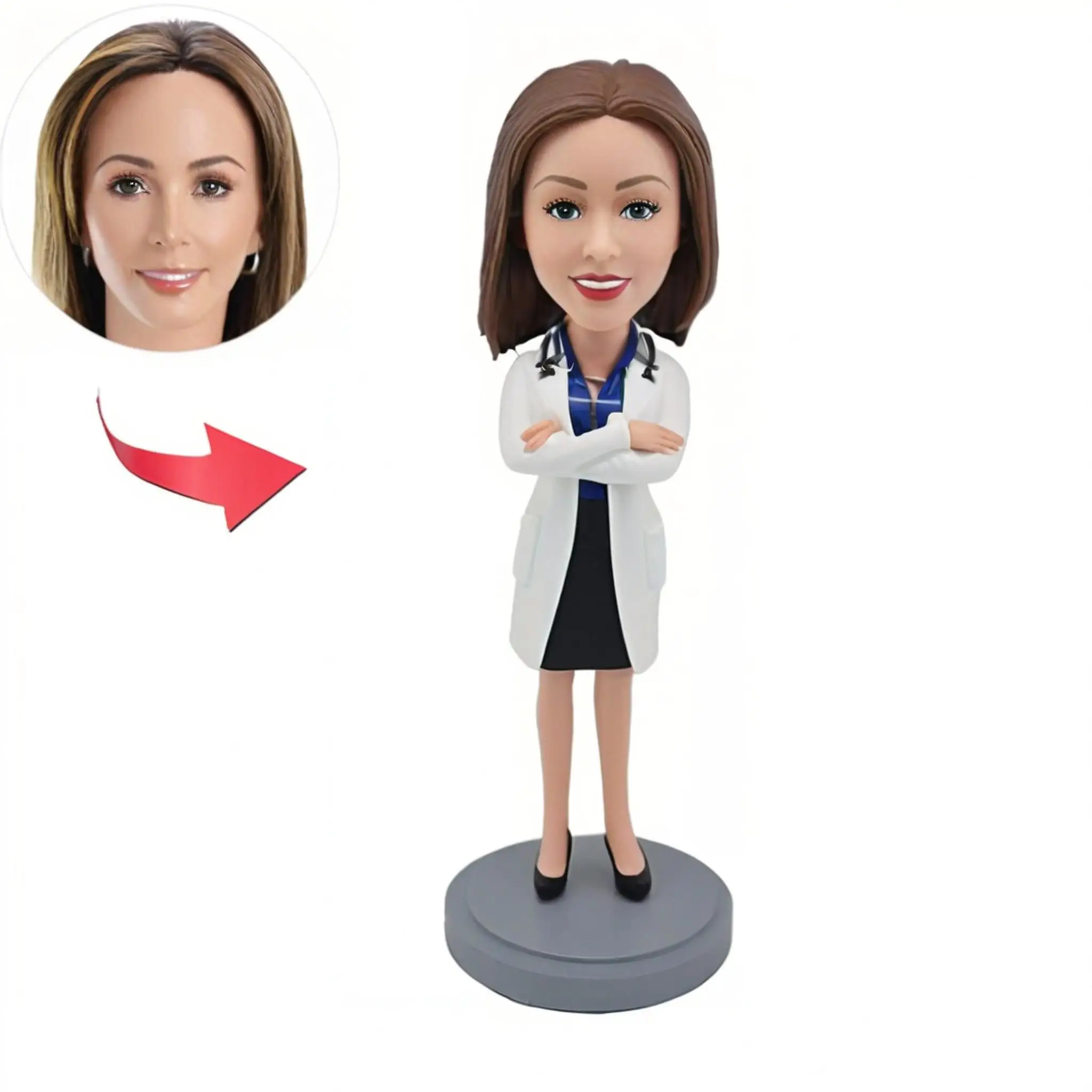 

Custom Lady Bobblehead-Female Doctors Dentists Custom Bobble Head,Based On Photos,Handmade Personalized Sculpture Gift for Women