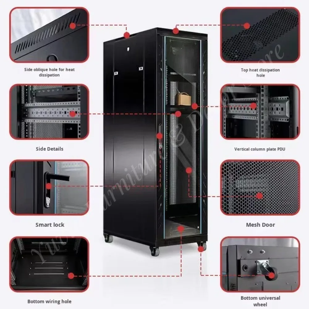 Server Rack 42U Network Cabinet Data Center Solutions Prefabricated Modular Cold-rolled Steel 19 Inches