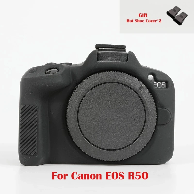 For Canon EOS R50 Photography protective cover camera silicone cover R50 camera soft case bag + Hot Shoe Cover