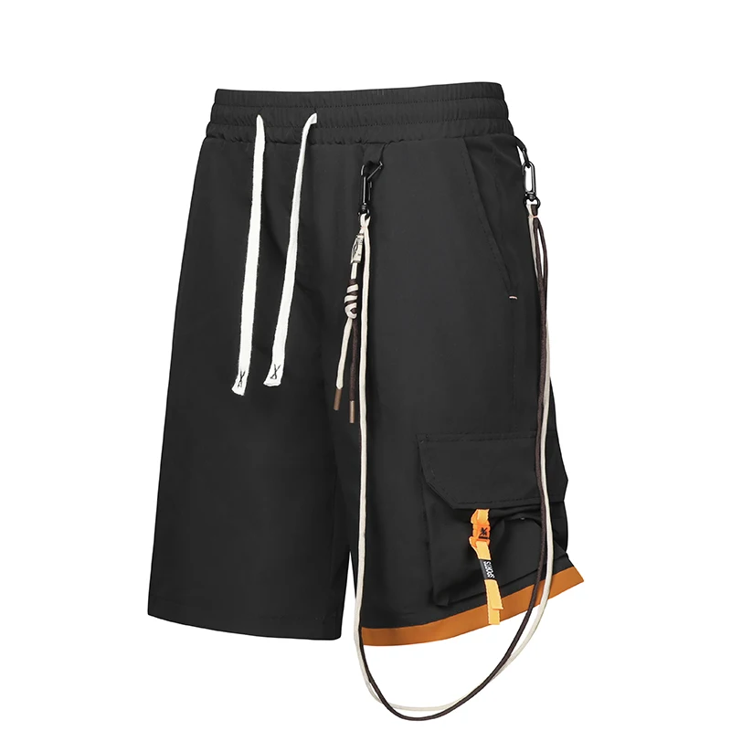 

Мужские шорты с цветовыми вставками, модные свободные комбинезоны, универсальные повседневные брюки, прямые брюки-пятиштучки