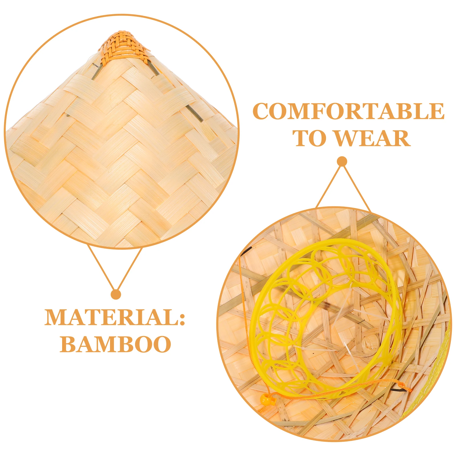 Sombrero de arroz cónico de bambú hecho a mano, gorra samurái para Cosplay de 36CM de diámetro, sombreros de estilo tradicional asiático para actuación, fotografía