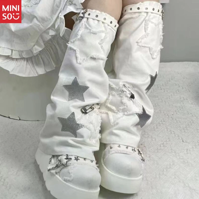   Rękawki na nogi w stylu punk z motywem rozgwiazdy, nakładki na skarpety w stylu grunge dla dziewczyn o alternatywnym stylu.