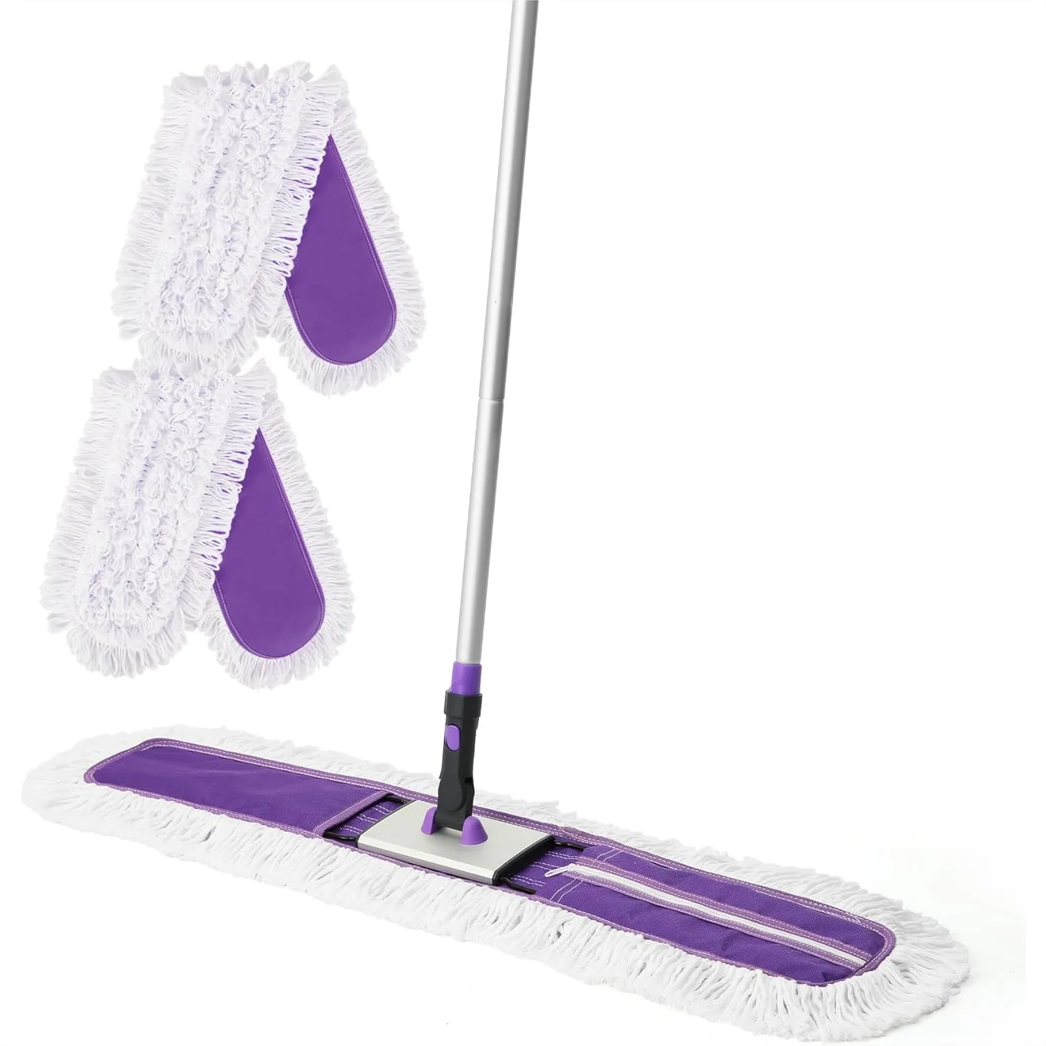 

36 inch Commercial Dust Mop for Floor Cleaning, Industrial Mop with 59 Inch Adjustable Handle, 2 Washable Pads for Hardwood