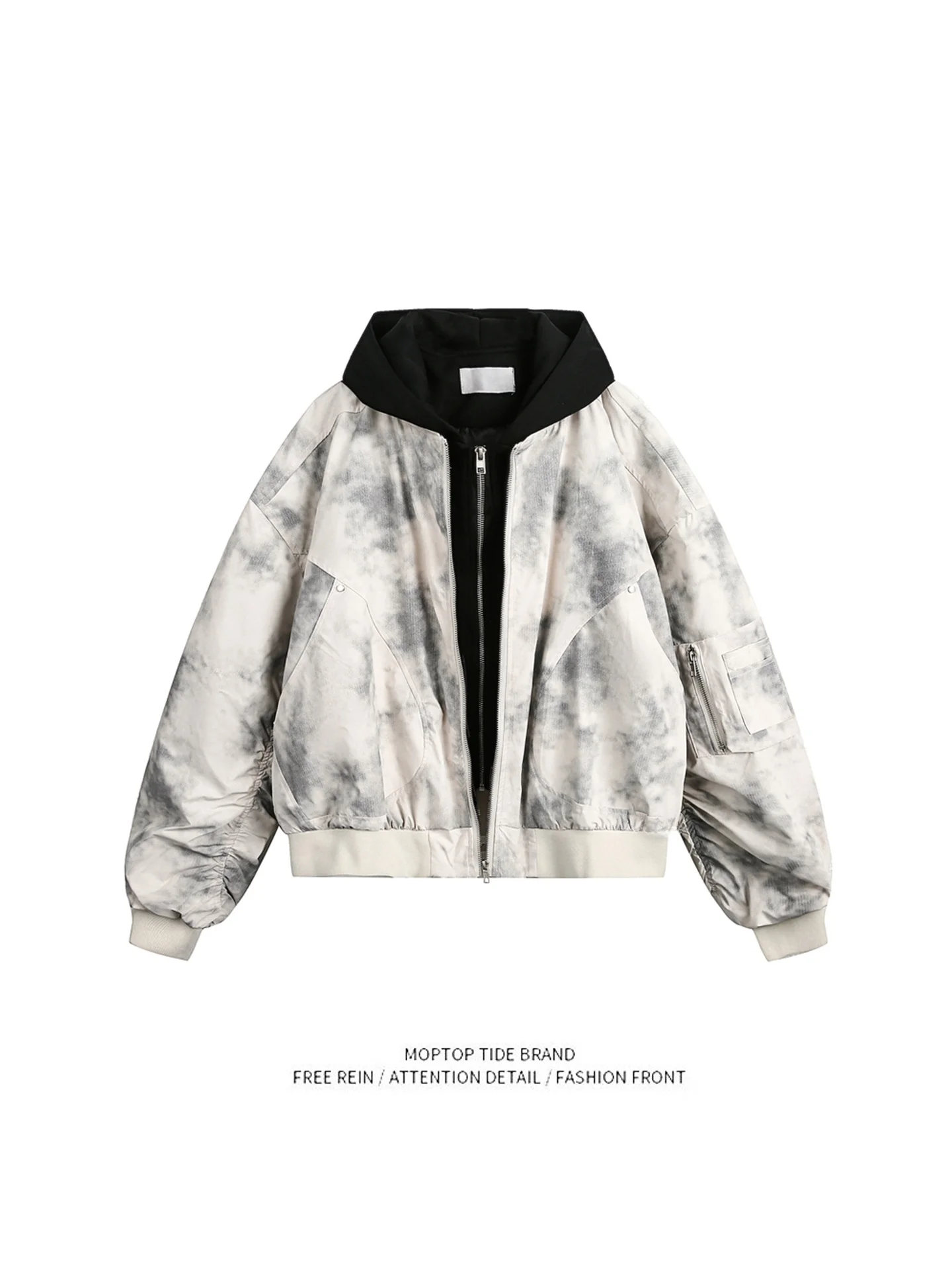 

American Dyed Pilot Jacket Unisex Spring Fashion Brand Retro Hooded Baseball Coat Youth Popular Polyester Fiber Soft Comforta...