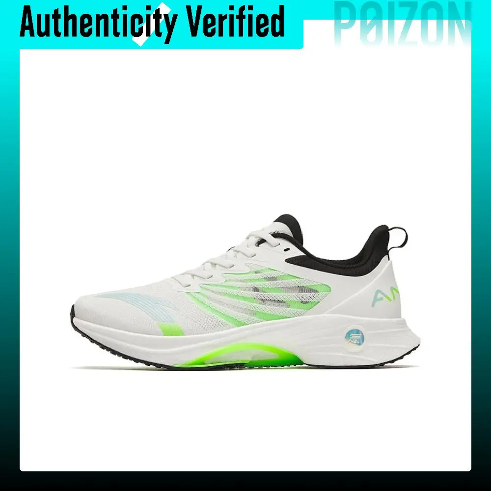Anta MACH 3.0 Cushioning Slip Resistant Abrasion Resistant Low top Casual Running Shoes Men's White Green 112325583-5