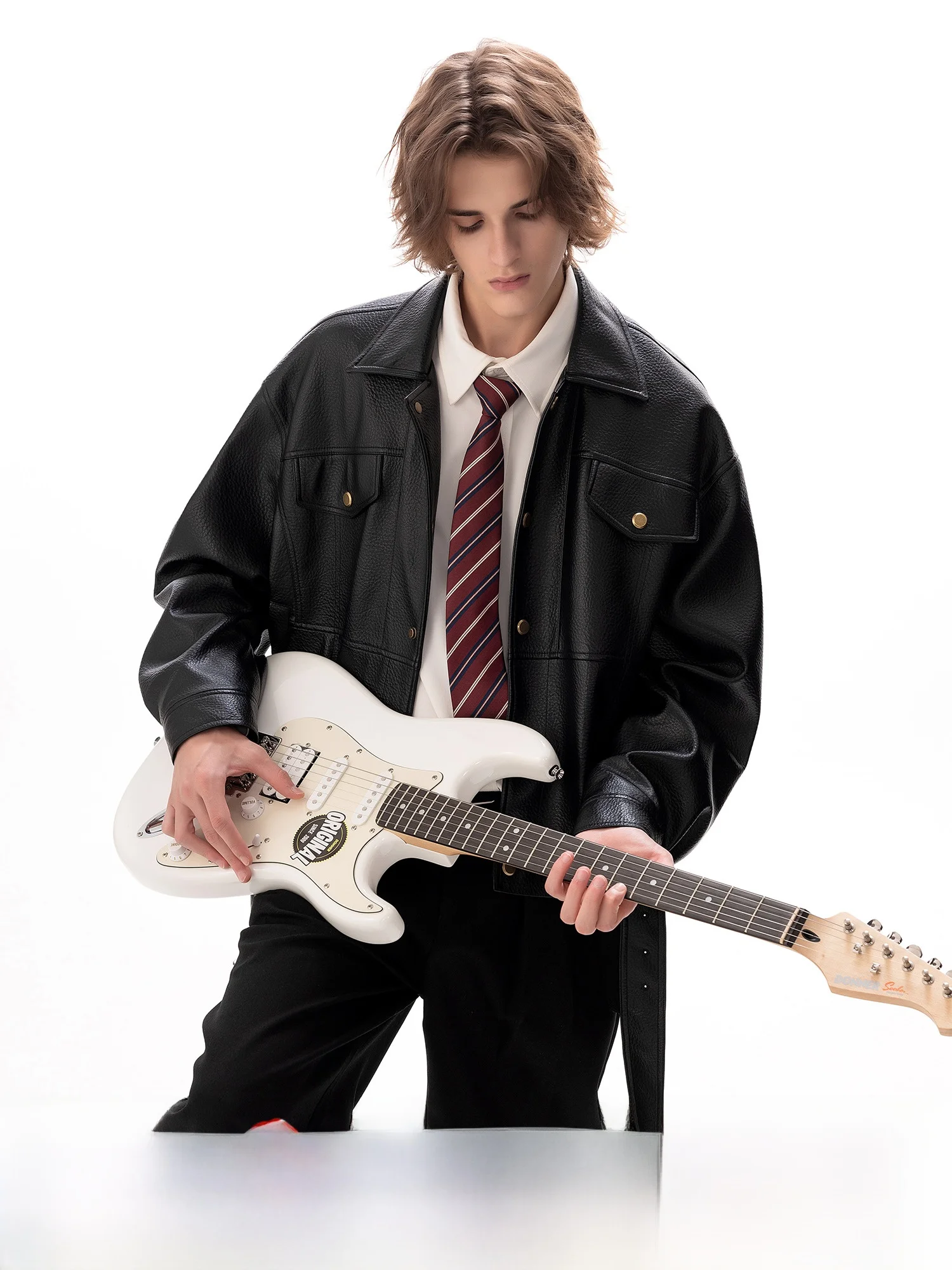 

American Retro Leather Jaet Men's Casual Sle Collar Biker Coat Autumn Winter Faionable Durable Water Resistant PU Material