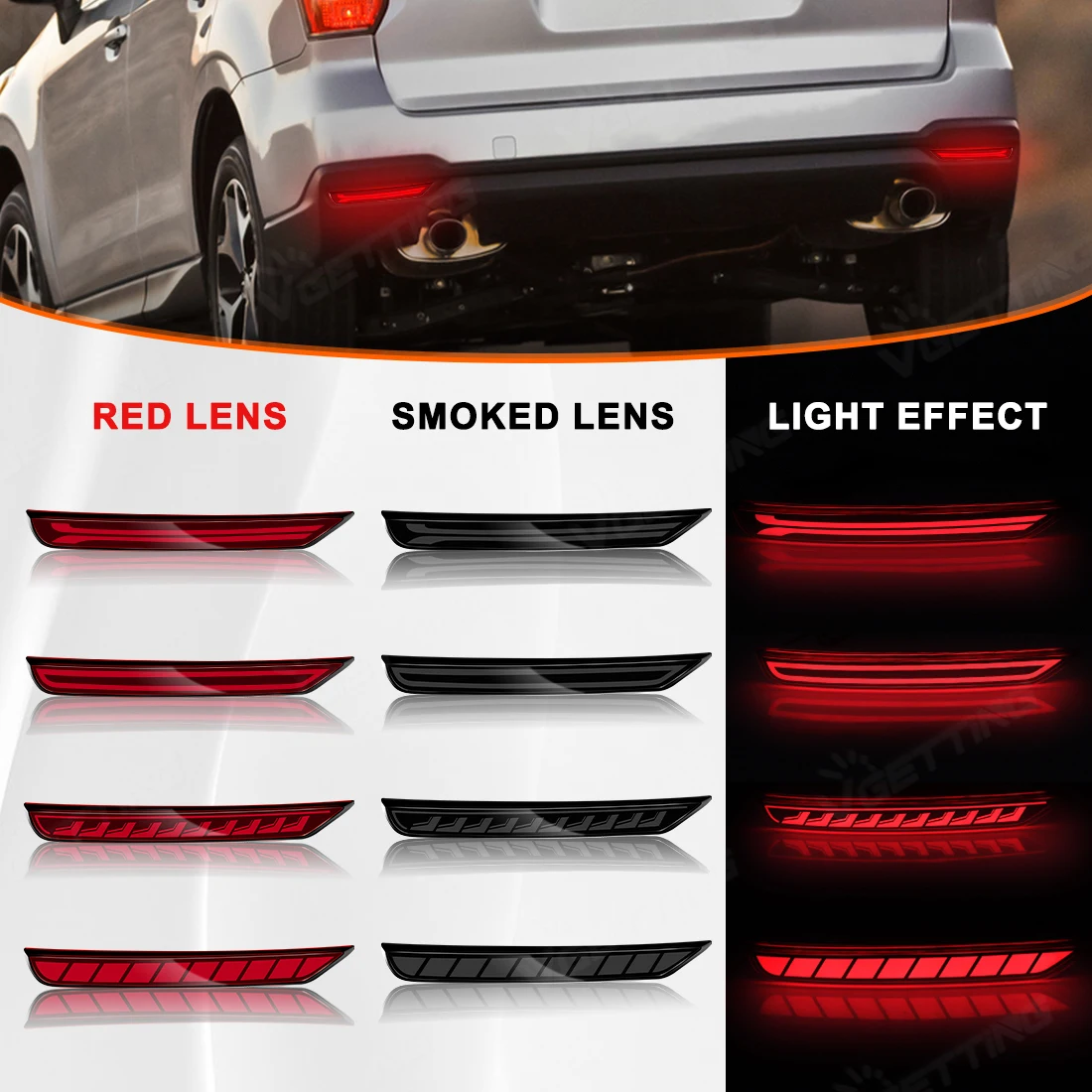 

For Subaru Forester 2008-2018 2pcs Car Rear Bumper Reflector Brake Tail Lights LED Sequential Turn Signal Rear Fog Lights Parts