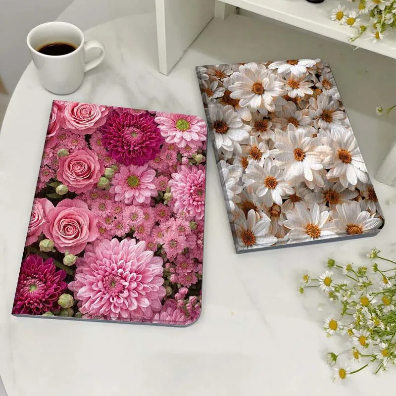 

White Daisy Flower Pattern Gift Tablet Case For Samsung Galaxy Tab S7 S8 S9 S10 FE Lite