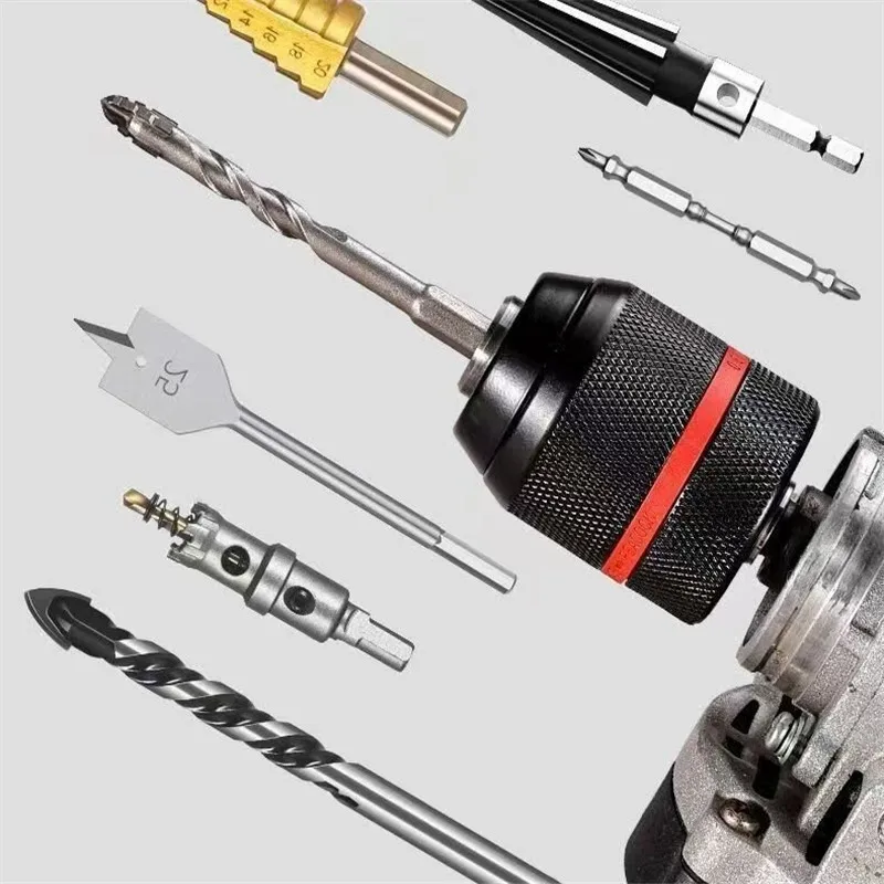 Ручная дрель, самоблокирующийся сверлильный патрон, адаптер для ключей, самозатягивающиеся быстросъемные аксессуары для электроинструментов