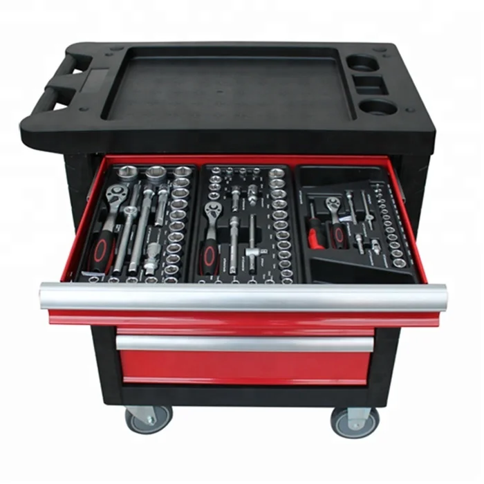 

2018 Best Selling 6 Drawers Garage Tool Cabinet Tool Trolley With Hand Tool Set