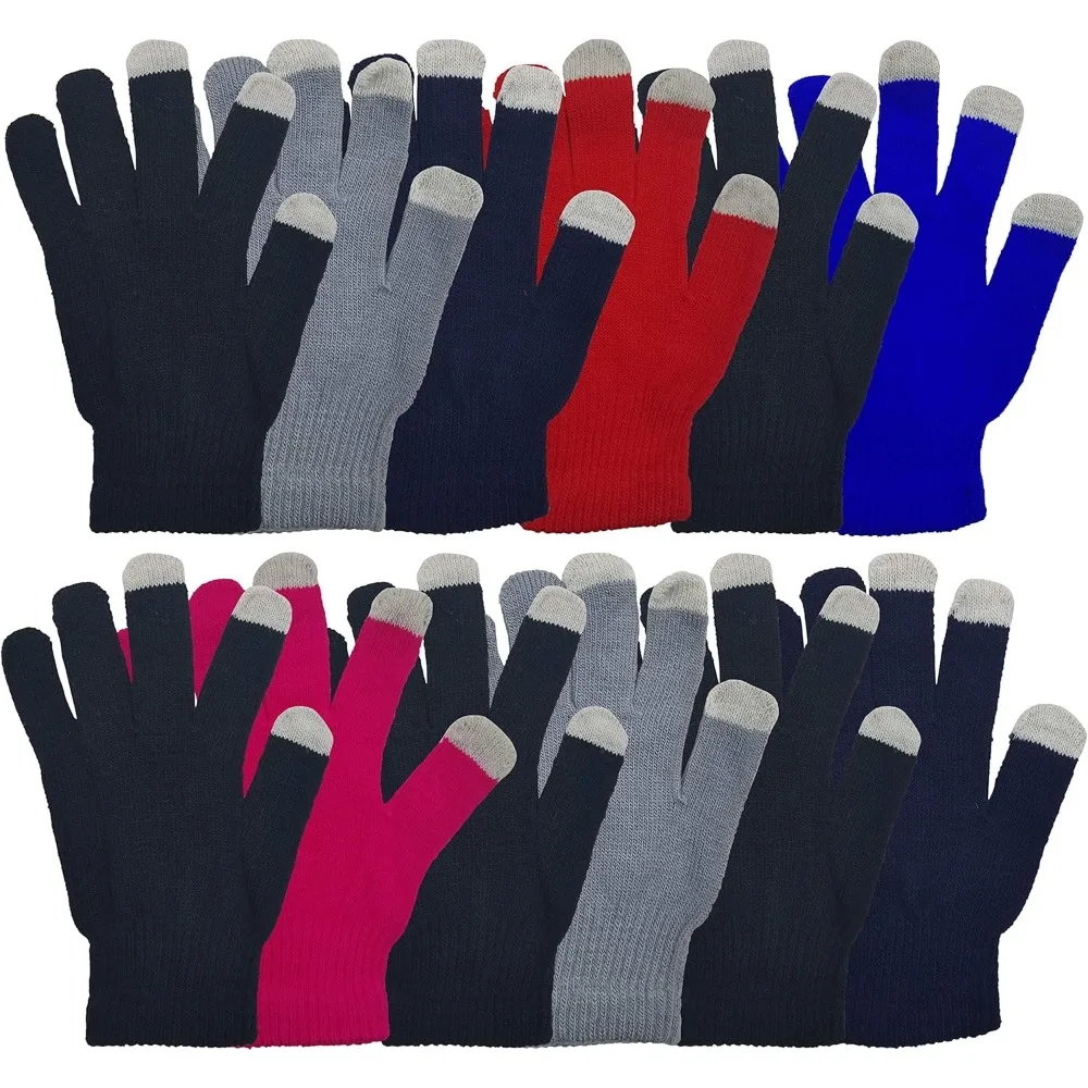 قفازات الشتاء الدفء بأحجام متنوعة للرجال والنساء، عبوة كبيرة مع جزء داخلي مصقول للحصول على أقصى قدر من الراحة