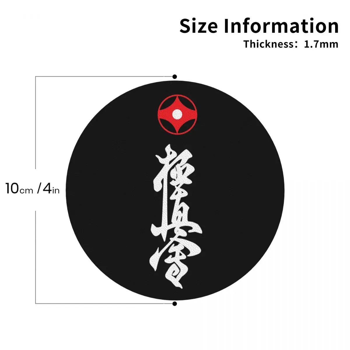 Kyokushin Karate White Coasters PVC Leather Placemats Insulation Coffee Mats for Decor Kitchen Dining Pads Set of 6