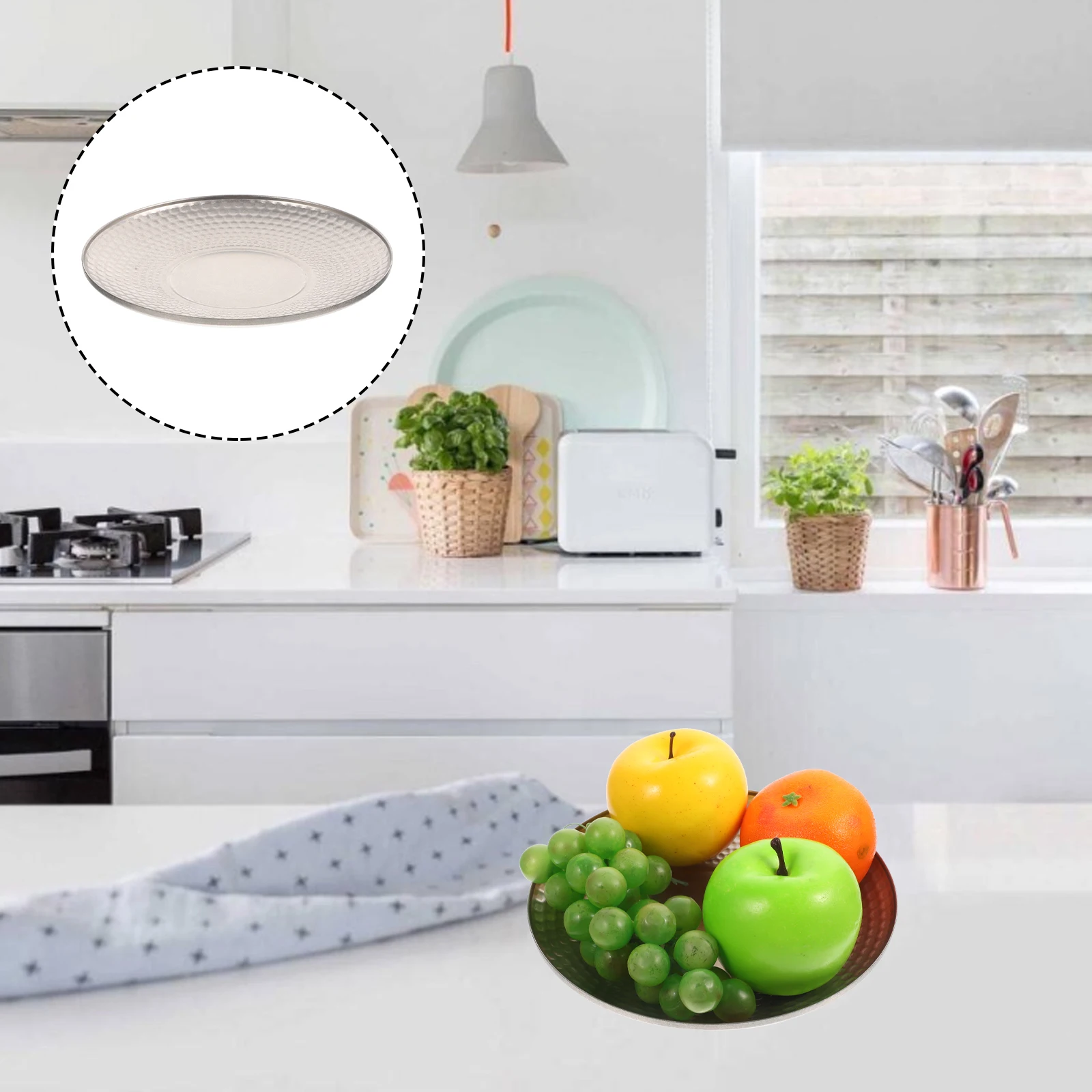 

Storage Tray Vintage Metal Plate Stainless Steel Platter Retro Decor Serving for Food Household Round Trays Platters and Cake