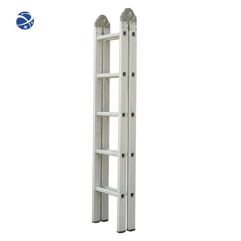 High Quality Folding Ladder Portable Household Telescopic Ladder Safety Horizontal Bar Two section ladder