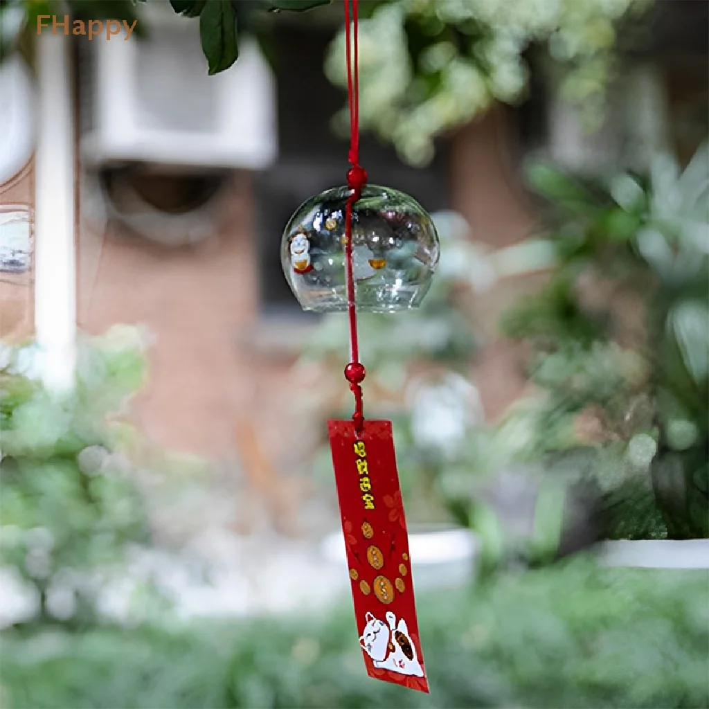 Japanese Wind Bell Japan Wind Chimes Handmade Glass Furin Home Decors Spa Kitchen Office Decor Sakura Cherry Blossom Pattern