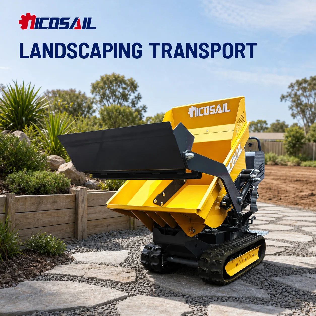 Compact Mini Crawler Dumper 500kg Self Loading Tracked Carrier for Construction Landscaping and Farm Work