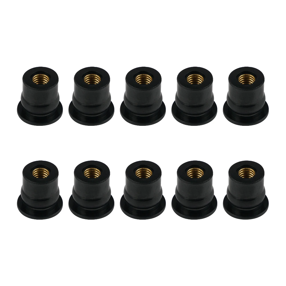 

10pcs M6 Motorcycle Rubber Well Nuts Windscreen Fairing Cowl Universal 6mm Wellnut For Windshield Accessories