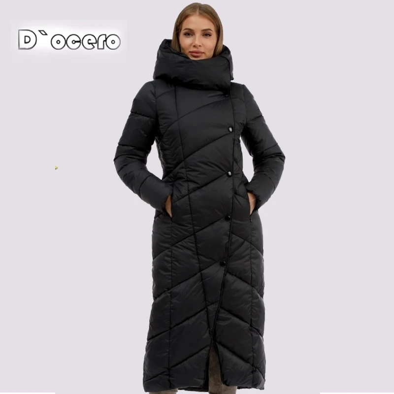 CEPRASK New Women\'s Down Jacket Winter Parkas Hooded Female Quilted Coat Long Large Size Outwear Warm Cotton Classic Clothing