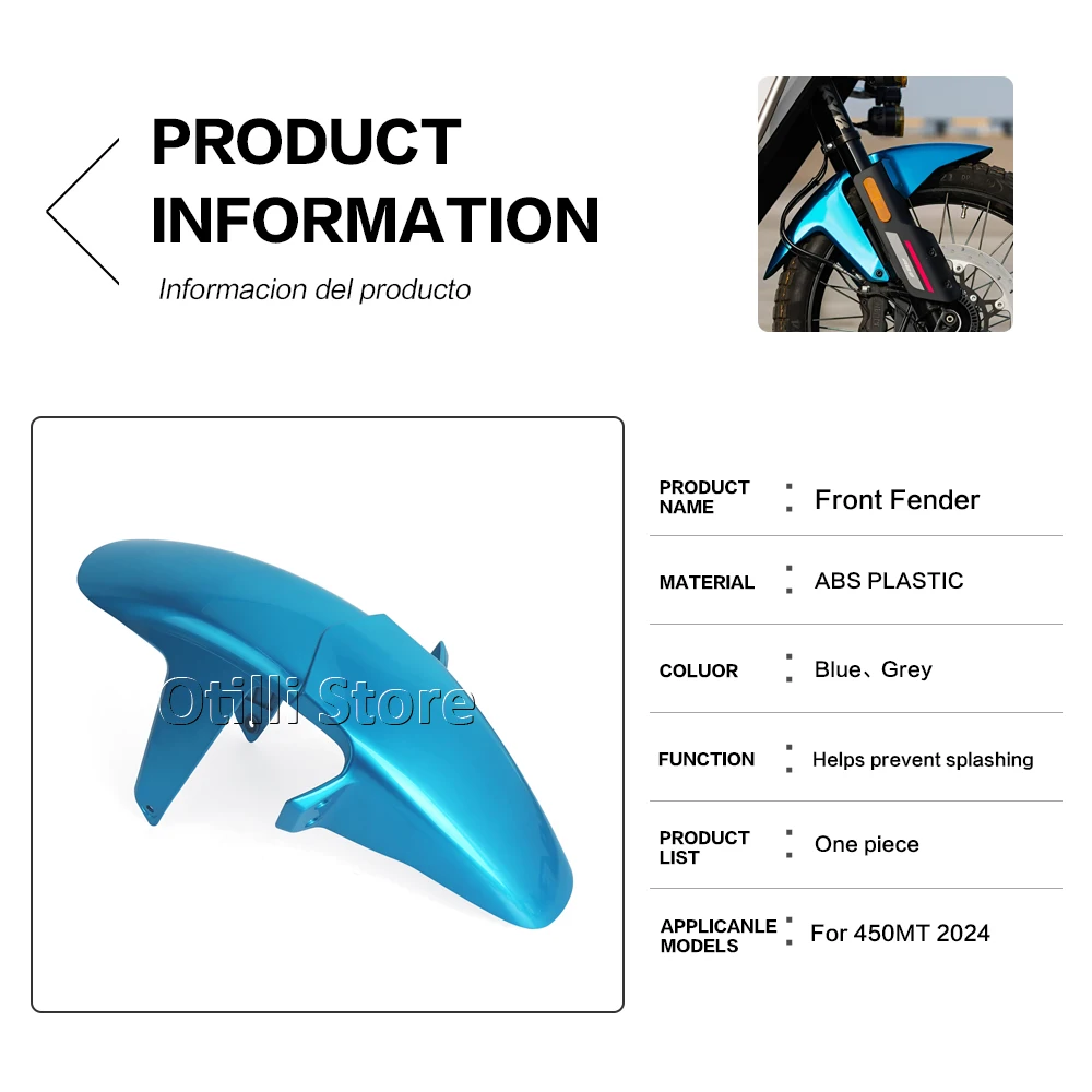 For CFMOTO 450MT 450mt 24-25 Motorcycle High Low Front Wheel Hugger Fender Mudguard Mud Splash Guard Fairing
