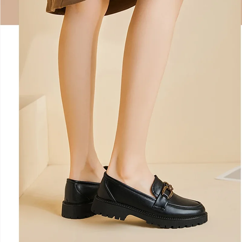 DIMANYU Women Loafers Shoes Large Size 41 42 43 Spring  Lady Footwear Chunky Slip On Platform Shoes For Women