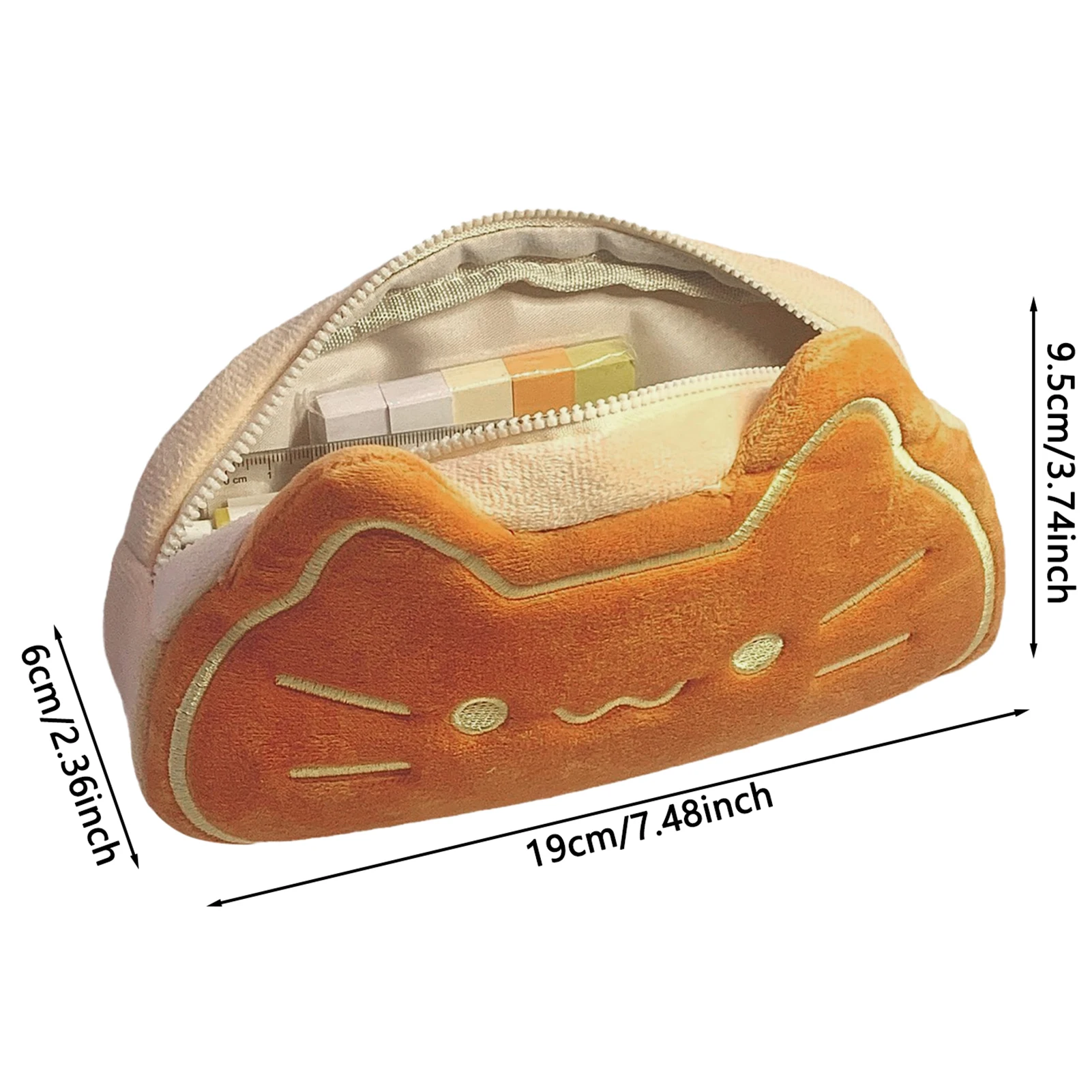 Kawaii Cat Pencil Case Cute Plush Stationery Bag For School Students Travel Large Capacity Adorable Capybara Design Makeup Pouch